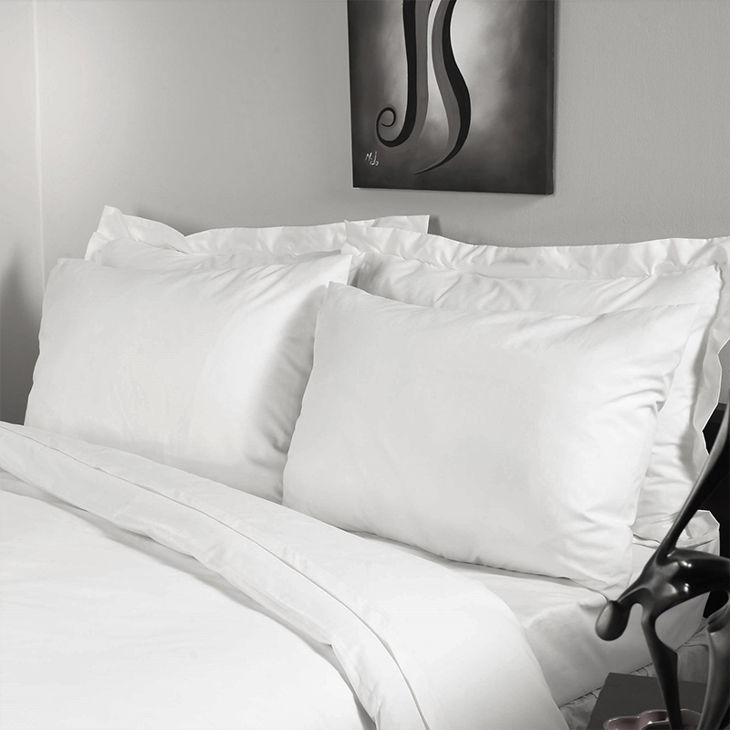 4PCS Hotel Sengding Collection Cotton White 350TC Plain Sateen