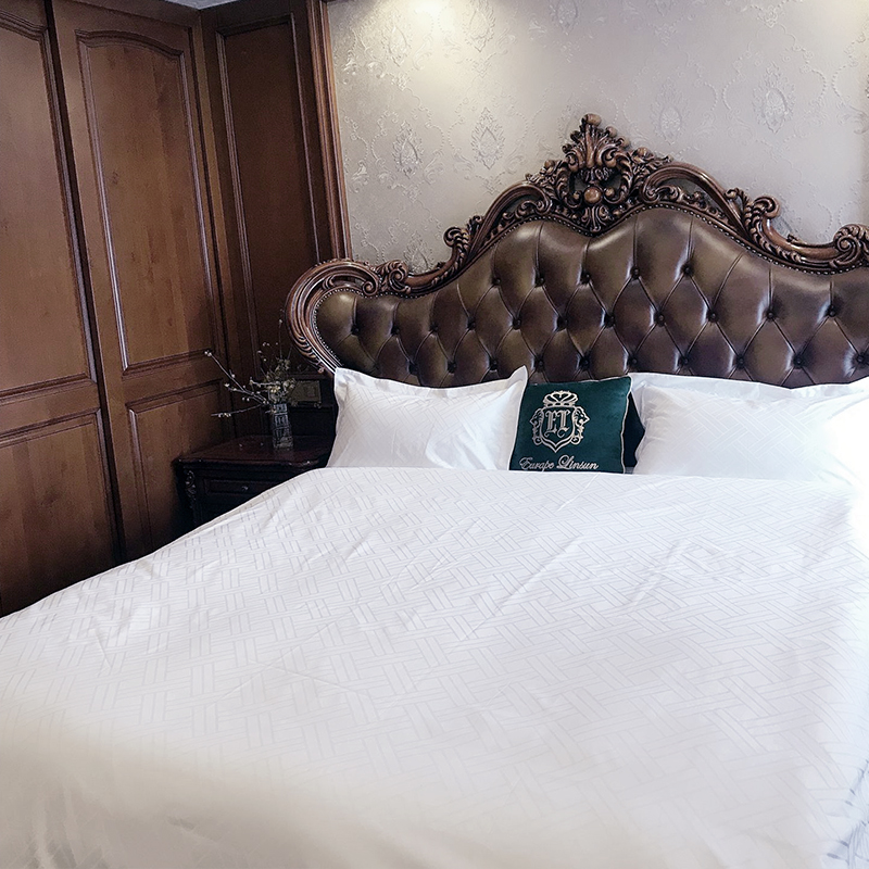 Snehvid Pure Cotton 60s 330tc Sateen Jacquard Hotel Bedding Tøj