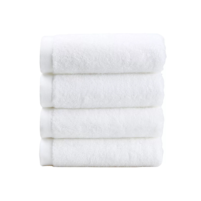 Premium Cotton White Plain Terry Loop Hotel Bath håndklæder
