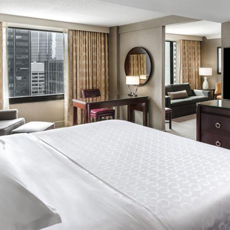 Hvid 300 trådtælling Pure Cotton Sateen Jacquard Hotel Sabarks sæt