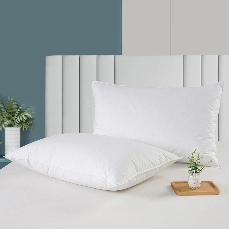 Bomuld 233t Percale Shell 50% White Duck Down Feather Pillows til Hotel