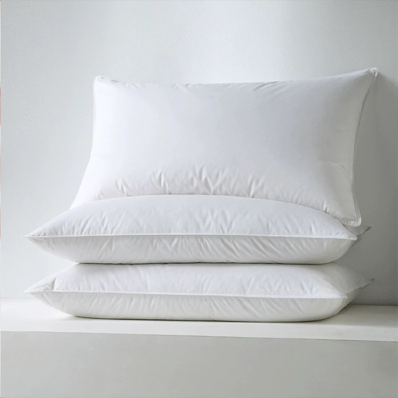 Bomuld 233t Percale Shell 50% White Duck Down Feather Pillows til Hotel