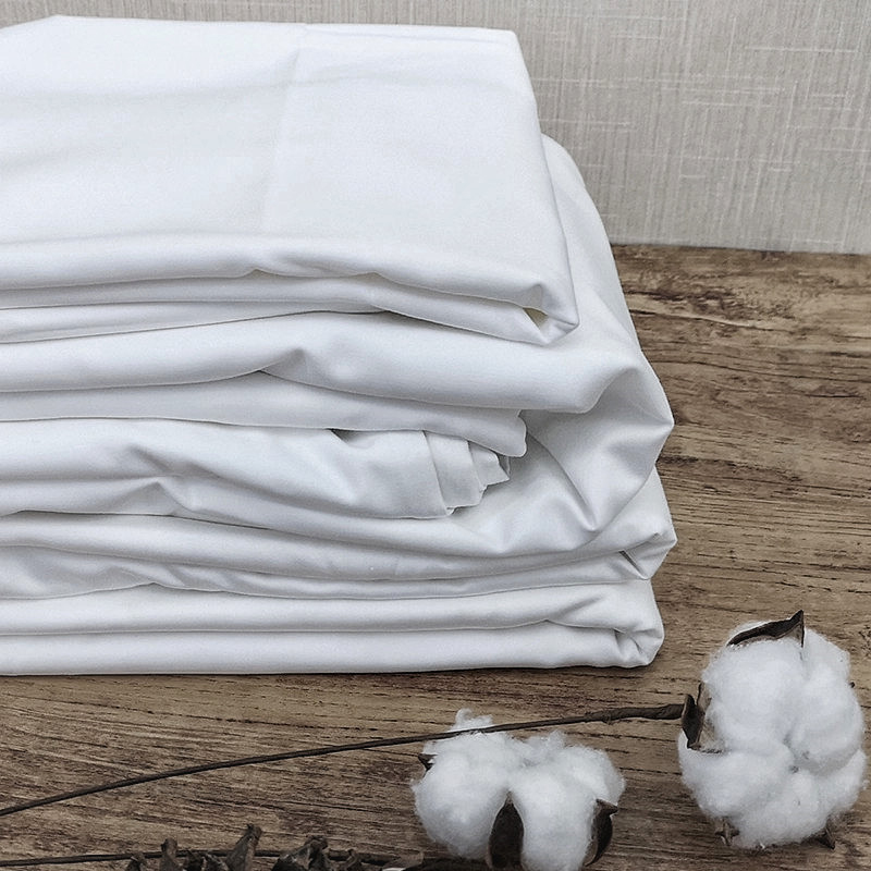 Ren bomuld Ren hvid T250 Sateen Plain Hotel Bottom Sheets