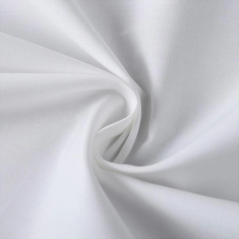 Pure White 233TC Percale Plain Hotel Cotton Sheet Fabric