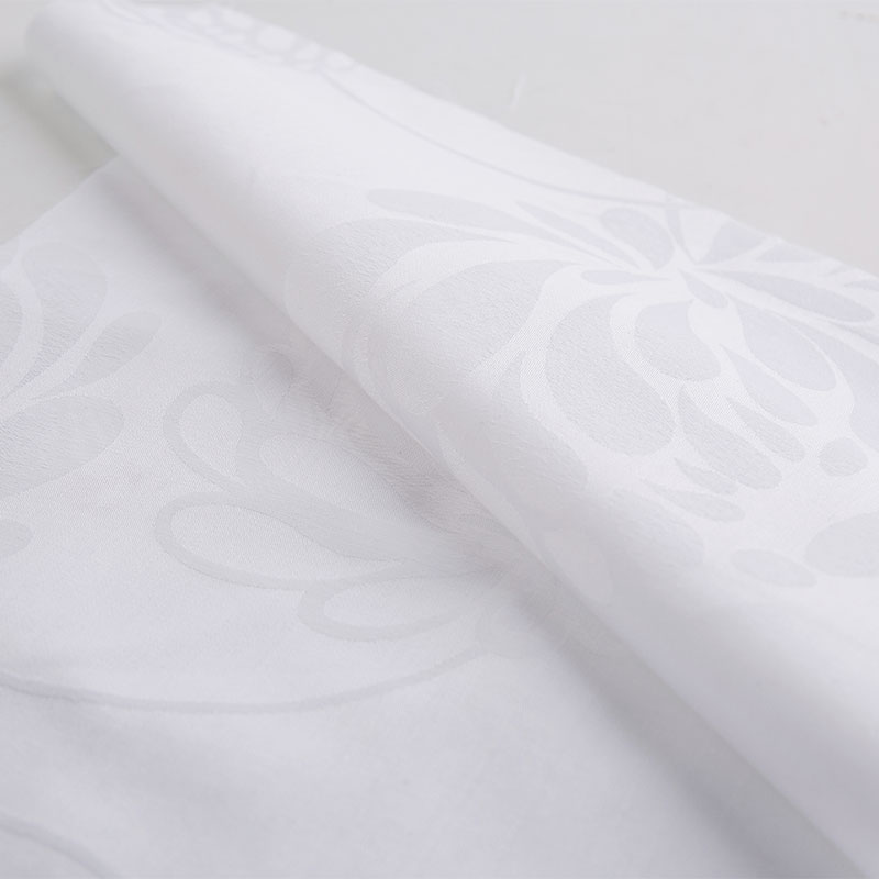 Bomuld Jacquard Flower White Hotel Bedding Fabrics